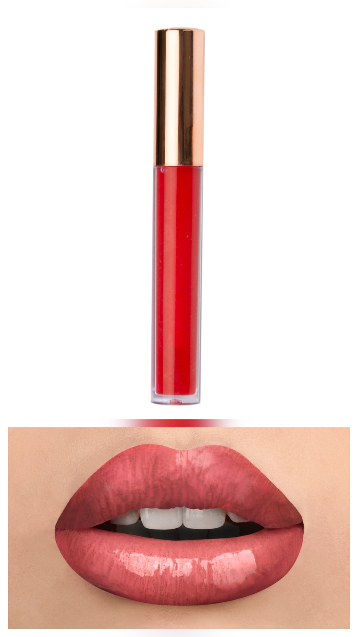 ELIL Lustre Lip Gloss Rosey 09 with lip swatch